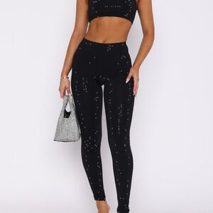 Black Sparkly Embellished Women's Leggings